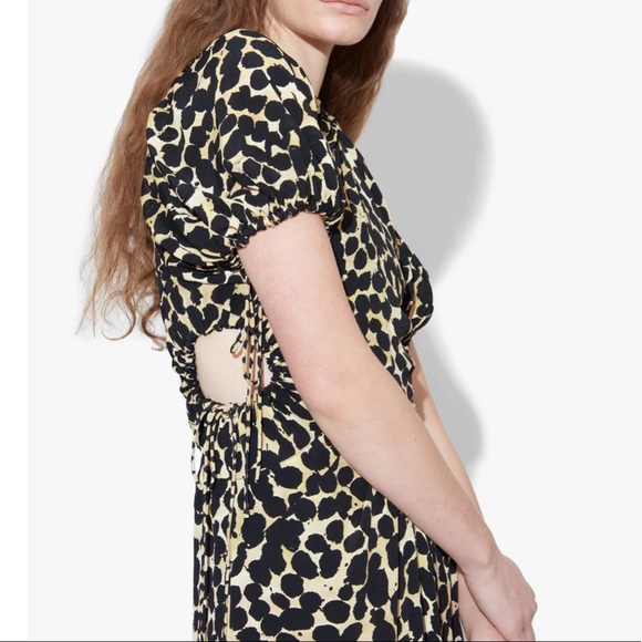 Proenza Schouler Textured Crepe Painted Dot Cinched Dress size medium - Picture 2 of 10